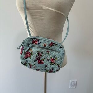 Vera Bradley Iconic RFID Little Crossbody in Water Bouquet Pattern